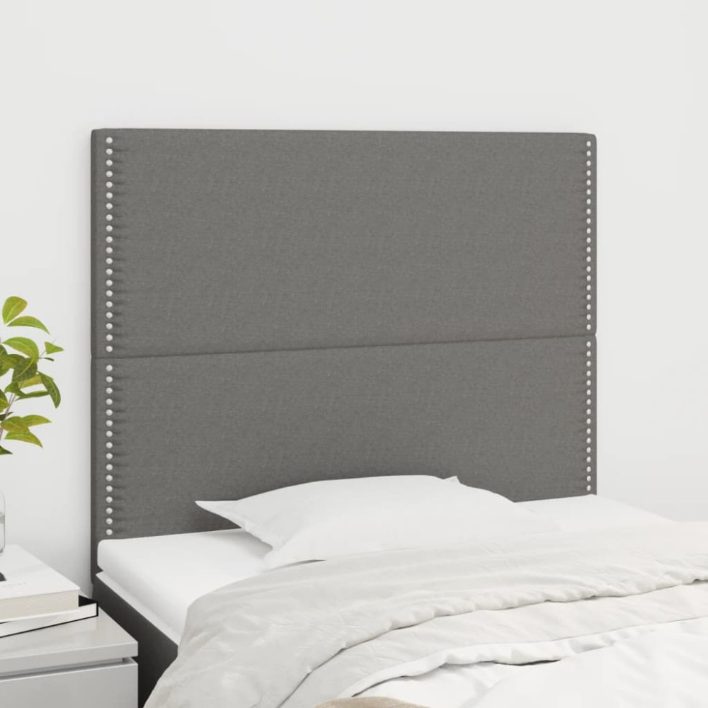vidaXL Κεφαλάρι Κρεβατιού Σκούρο Γκρι 100x5x118/128 εκ. Ύφασμα