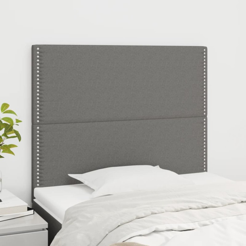 vidaXL Κεφαλάρι Κρεβατιού Σκούρο Γκρι 100x5x118/128 εκ. Ύφασμα