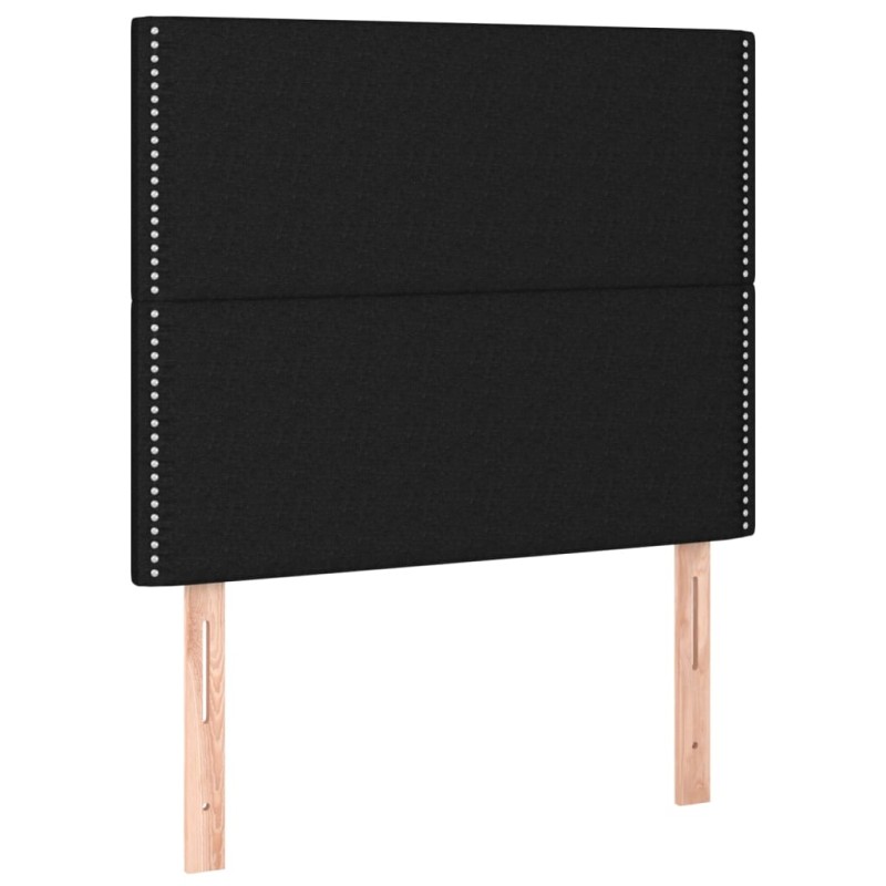 vidaXL Κεφαλάρι Κρεβατιού Μαύρο 100x5x118/128 εκ. Ύφασμα