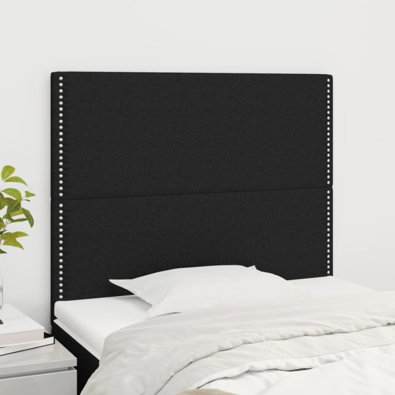 vidaXL Κεφαλάρι Κρεβατιού Μαύρο 100x5x118/128 εκ. Ύφασμα
