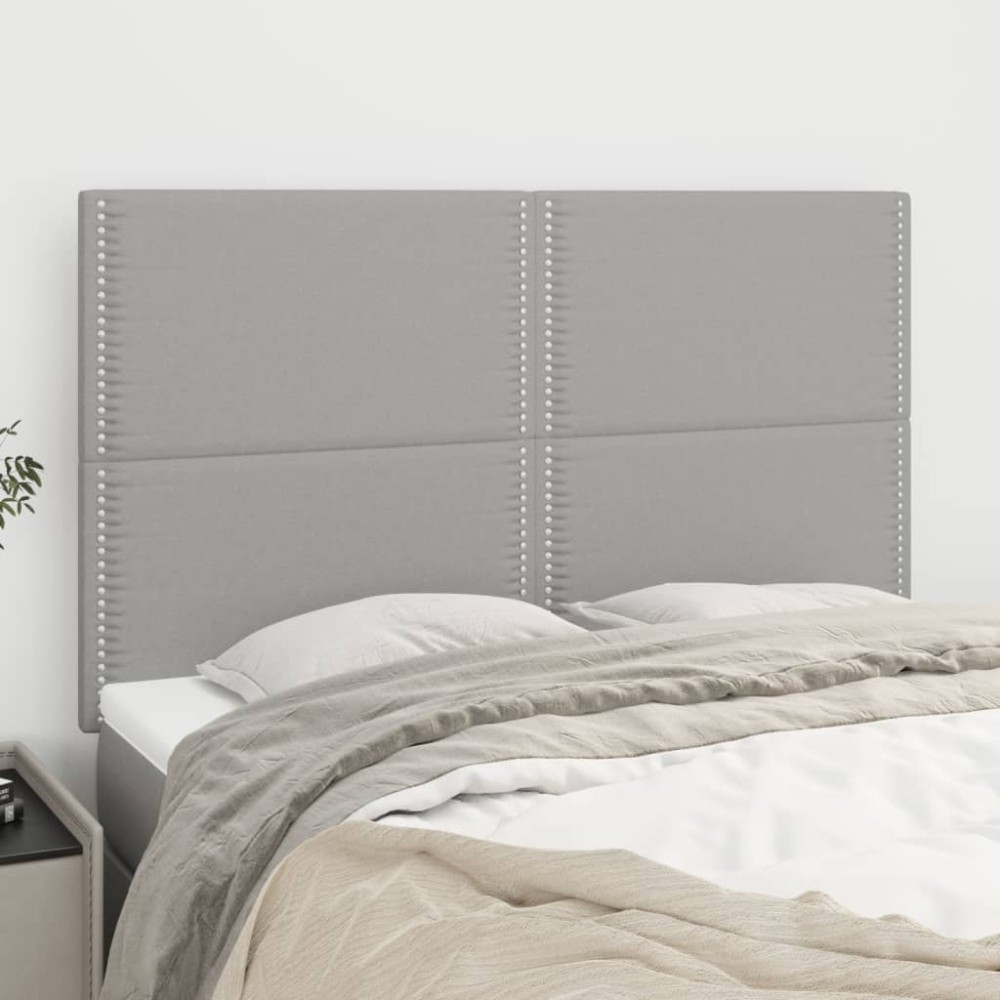 vidaXL Κεφαλάρι Ανοιχτό Γκρι 144x5x118/128 εκ. Ύφασμα