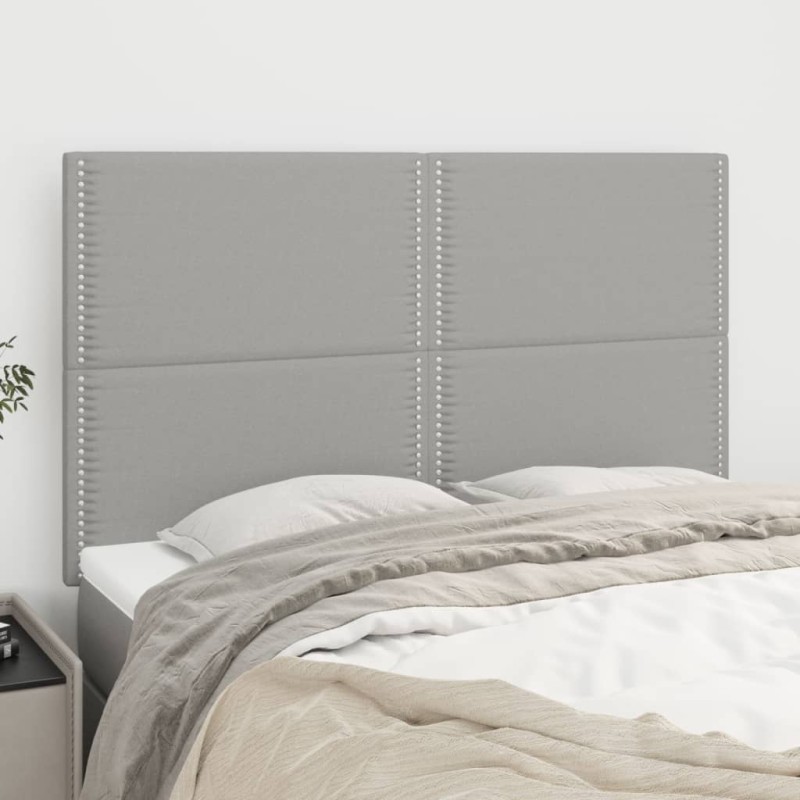 vidaXL Κεφαλάρι Ανοιχτό Γκρι 144x5x118/128 εκ. Ύφασμα