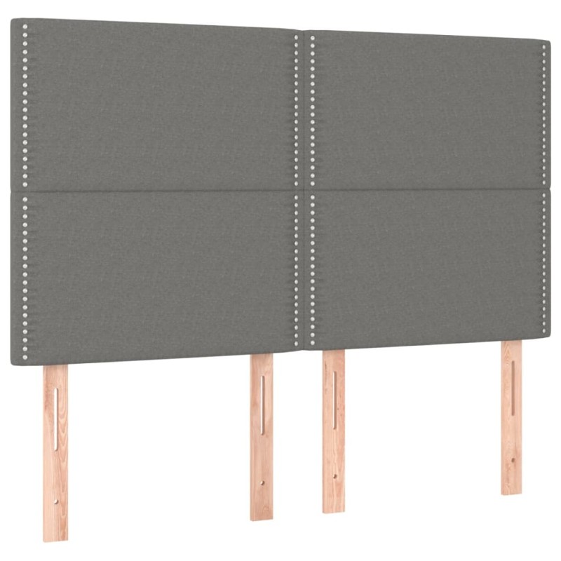 vidaXL Κεφαλάρι Κρεβατιού Σκούρο Γκρι 144x5x118/128 εκ. Ύφασμα