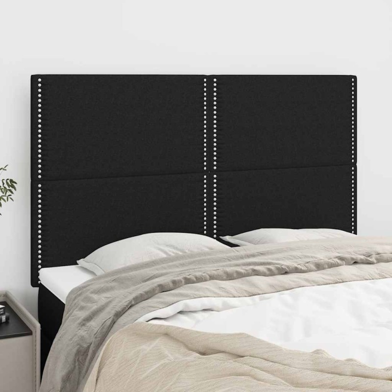 vidaXL Κεφαλάρι Μαύρο 144x5x118/128 εκ. Ύφασμα