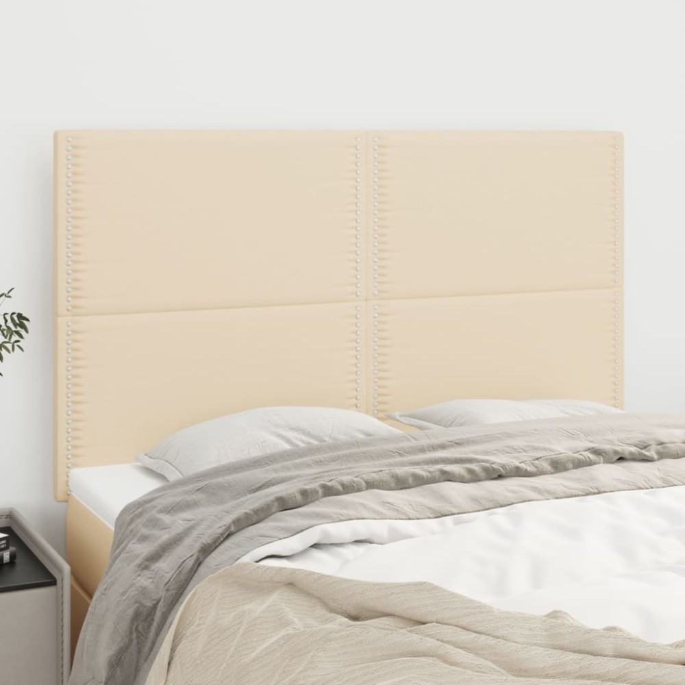 vidaXL Κεφαλάρι Κρεμ 144x5x118/128 εκ. Ύφασμα