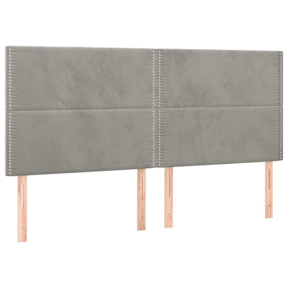 vidaXL Κεφαλάρι Ανοιχτό Γκρι 200x5x118/128 εκ. Βελούδο
