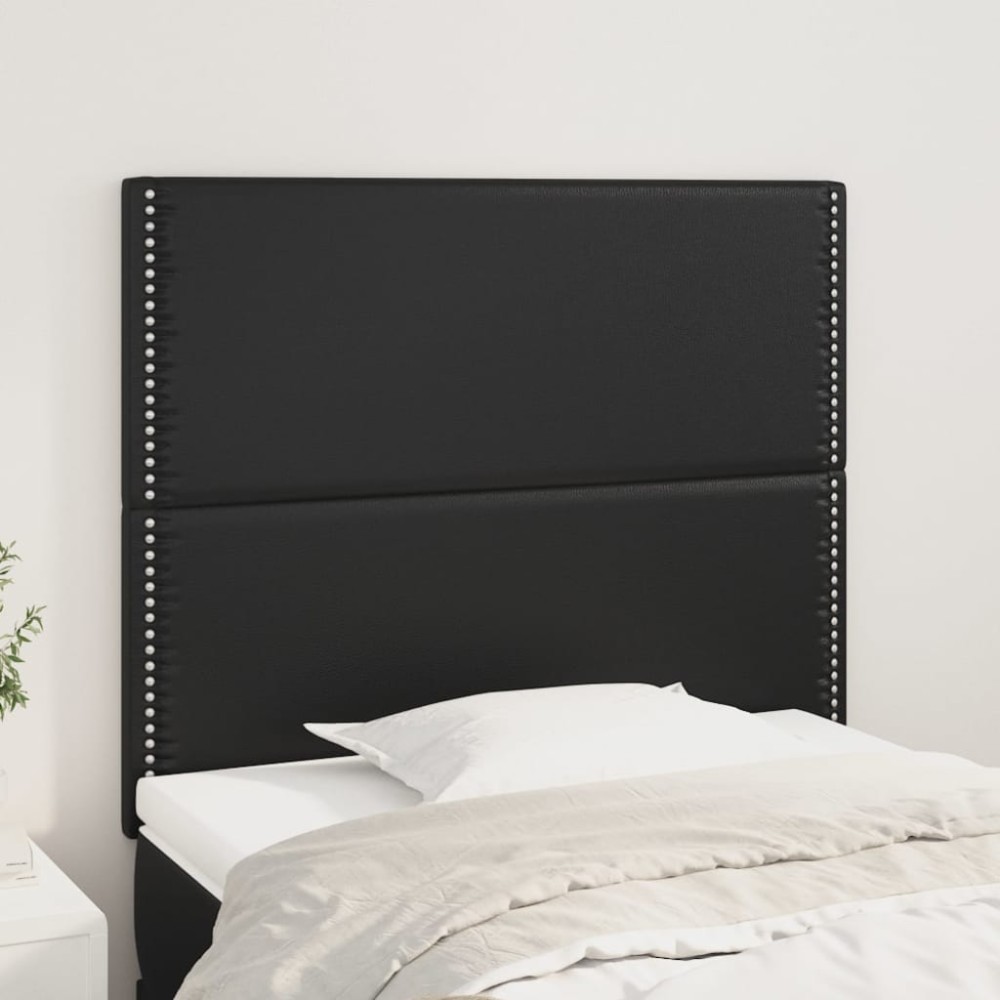 vidaXL Κεφαλάρι Μαύρο 100x5x118/128 εκ. από Συνθετικό Δέρμα