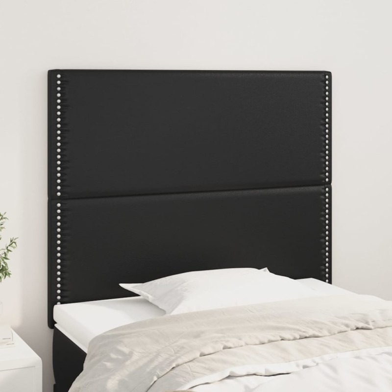 vidaXL Κεφαλάρι Μαύρο 100x5x118/128 εκ. από Συνθετικό Δέρμα