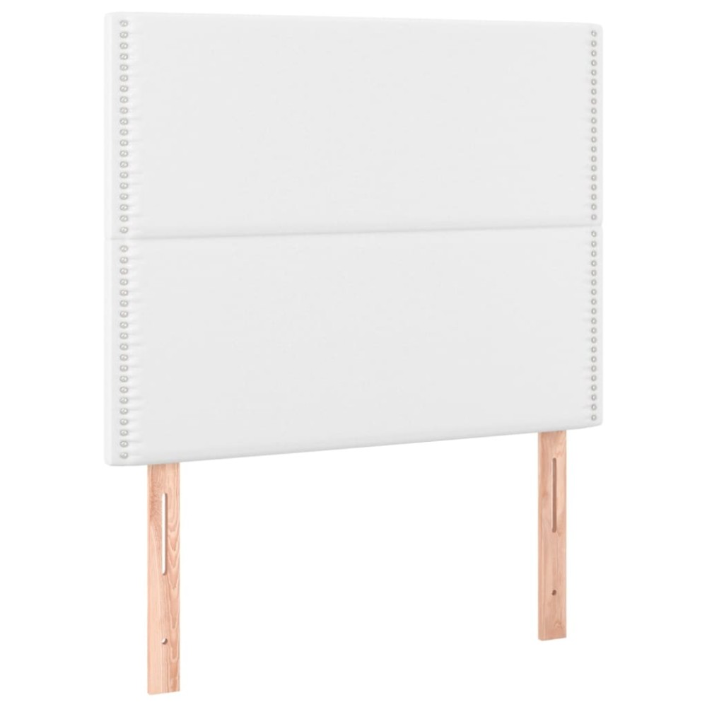 vidaXL Κεφαλάρι Κρεβατιού Λευκό 100x5x118/128 εκ. από Συνθετικό Δέρμα