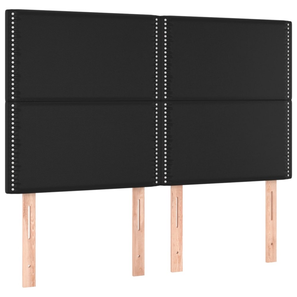 vidaXL Κεφαλάρι Μαύρο 144x5x118/128 εκ. από Συνθετικό Δέρμα
