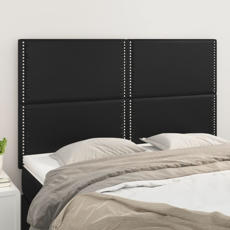 vidaXL Κεφαλάρι Μαύρο 144x5x118/128 εκ. από Συνθετικό Δέρμα