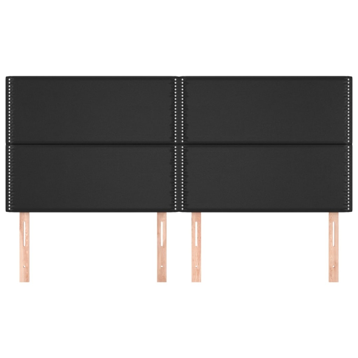 vidaXL Κεφαλάρια Κρεβατιού 4 τεμ. Μαύρο 100x5x78/88 εκ.Συνθετικό Δέρμα