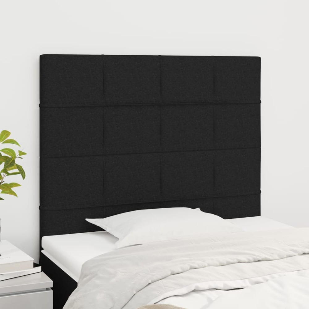 vidaXL Κεφαλάρι Κρεβατιού Μαύρο 80x5x118/128 εκ. Ύφασμα