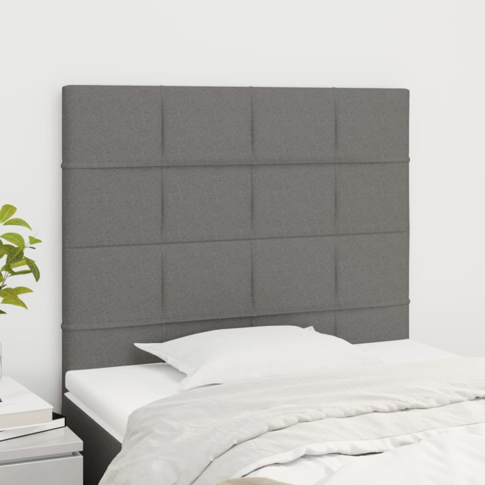 vidaXL Κεφαλάρι Κρεβατιού Σκούρο Γκρι 100x5x118/128 εκ. Ύφασμα