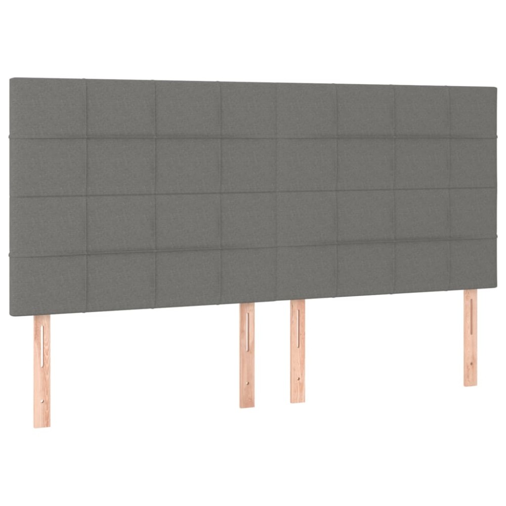 vidaXL Κεφαλάρι Κρεβατιού Σκούρο Γκρι 160x5x118/128 εκ. Ύφασμα