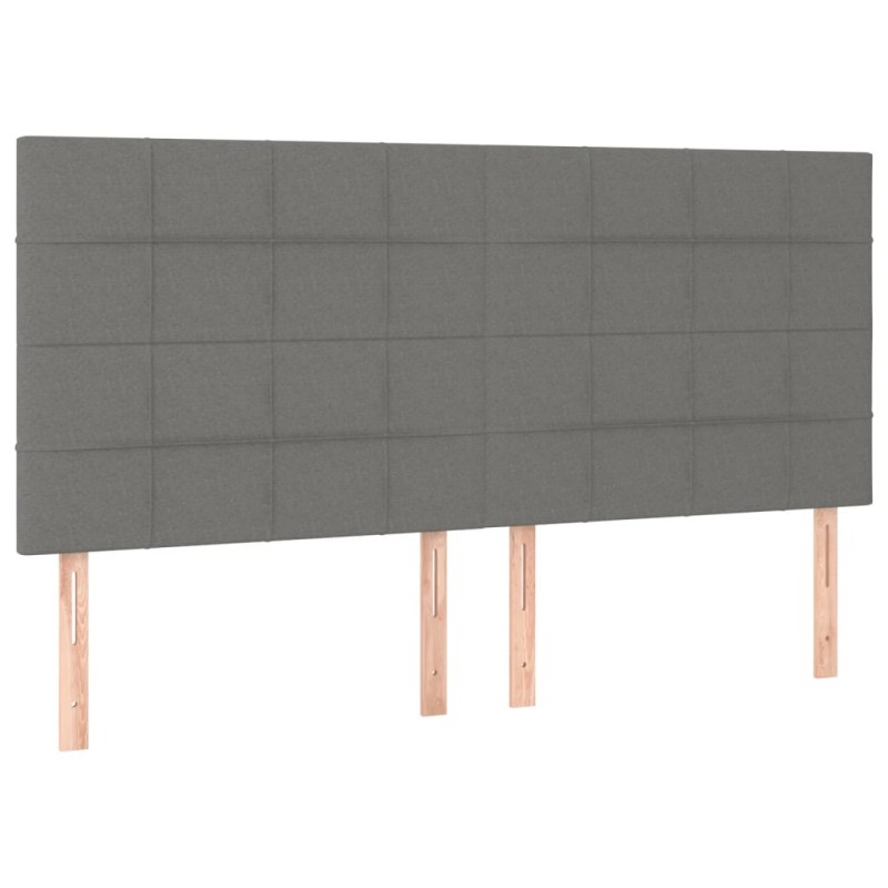 vidaXL Κεφαλάρι Κρεβατιού Σκούρο Γκρι 200x5x118/128 εκ. Ύφασμα