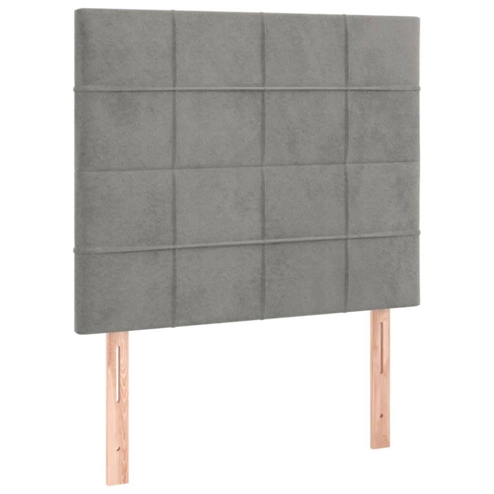 vidaXL Κεφαλάρι Ανοιχτό Γκρι 90x5x118/128 εκ. Βελούδο