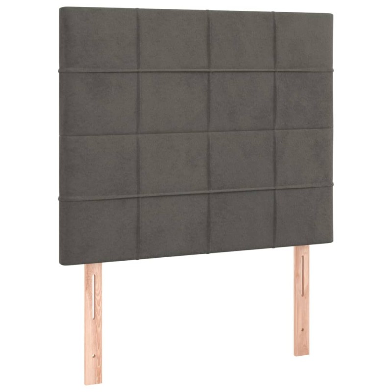 vidaXL Κεφαλάρι Σκούρο Γκρι Βελούδινο 90x5x118/128 εκ.
