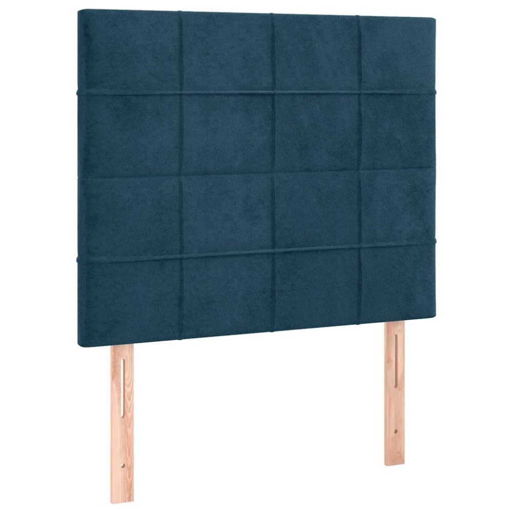vidaXL Κεφαλάρι Σκούρο Μπλε Βελούδινο 100x5x118/128 εκ.