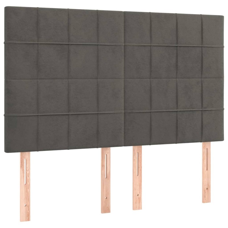 vidaXL Κεφαλάρι Σκούρο Γκρι Βελούδινο 144x5x118/128 εκ.