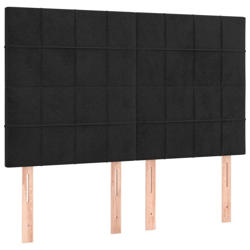 vidaXL Κεφαλάρι Μαύρο Βελούδινο 144x5x118/128 εκ.