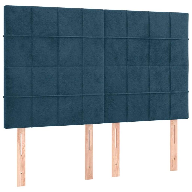vidaXL Κεφαλάρι Σκούρο Μπλε Βελούδινο 144x5x118/128 εκ.