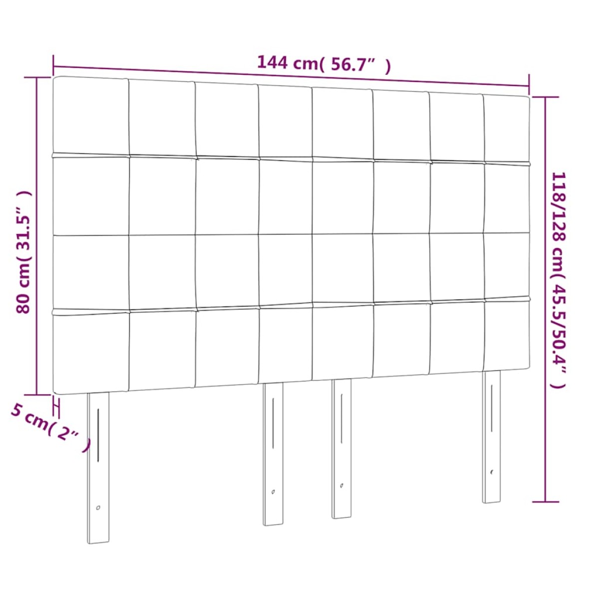 vidaXL Κεφαλάρια Κρεβατιού 4 τεμ. Σκ. Μπλε 72x5x78/88 εκ. Βελούδινα