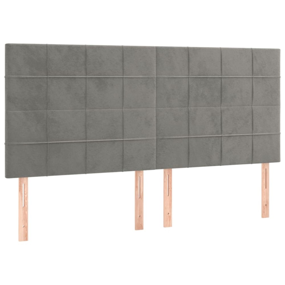vidaXL Κεφαλάρι Ανοιχτό Γκρι 180x5x118/128 εκ. Βελούδο