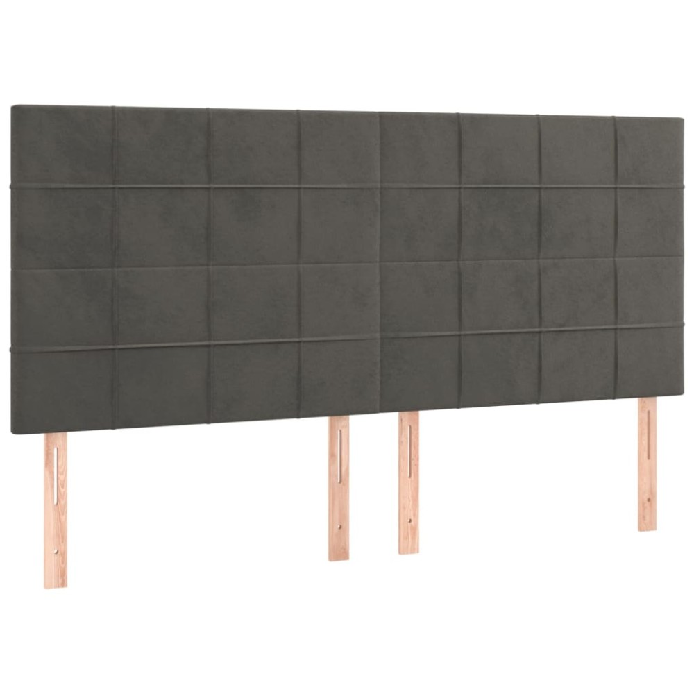 vidaXL Κεφαλάρι Σκούρο Γκρι Βελούδινο 180x5x118/128 εκ.