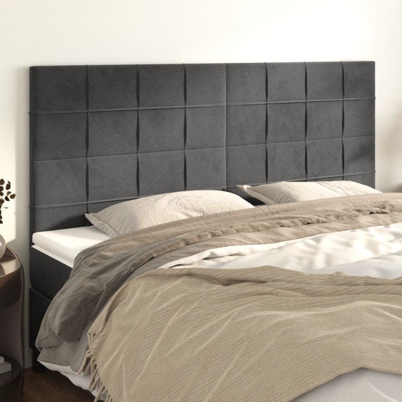 vidaXL Κεφαλάρι Σκούρο Γκρι Βελούδινο 180x5x118/128 εκ.