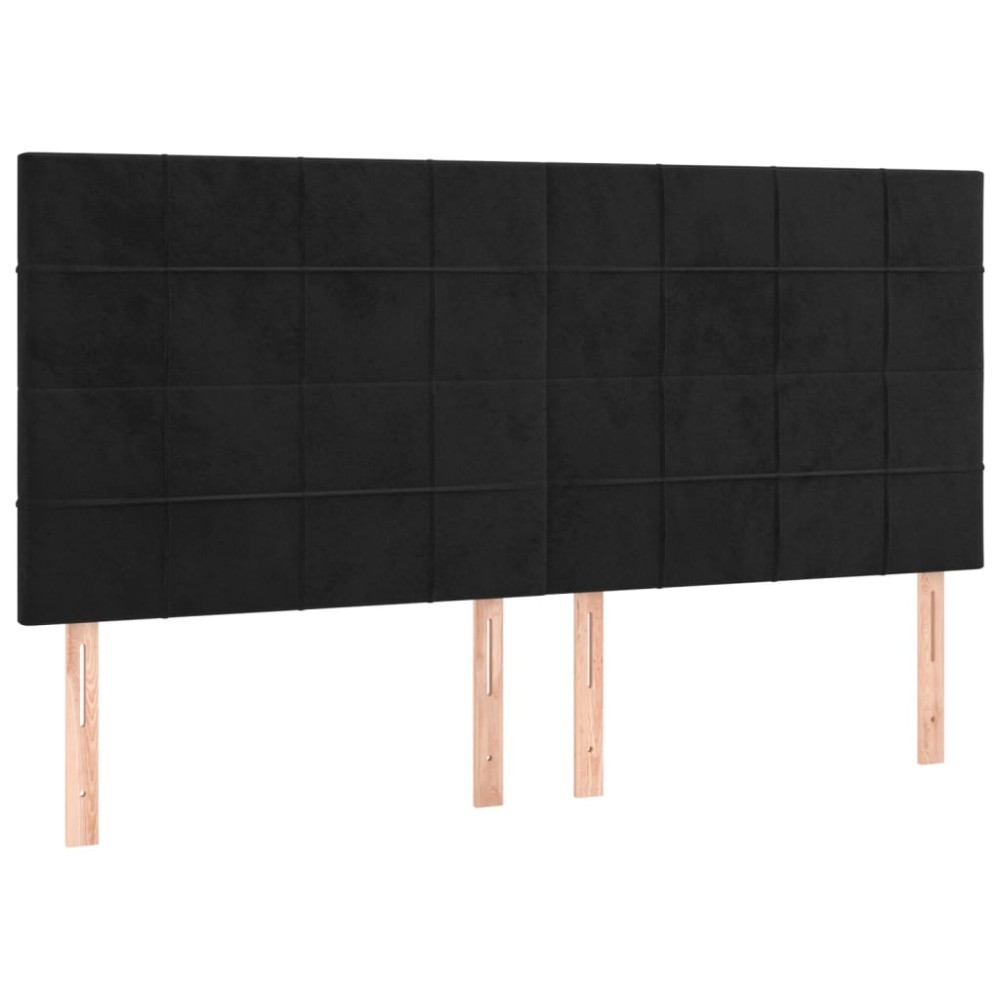 vidaXL Κεφαλάρι Μαύρο Βελούδινο 180x5x118/128 εκ.