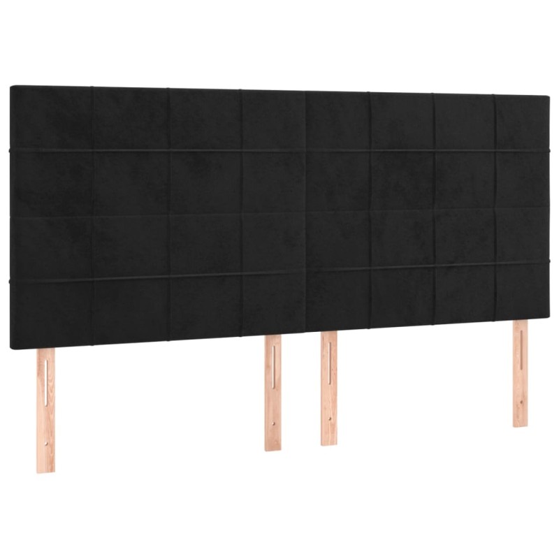 vidaXL Κεφαλάρι Μαύρο Βελούδινο 180x5x118/128 εκ.