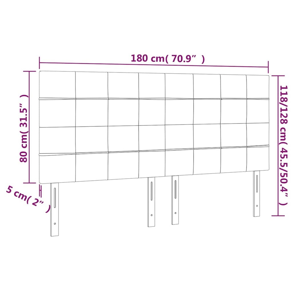 vidaXL Κεφαλάρια Κρεβατιού 4 τεμ.Σκούρο Μπλε 90x5x78/88 εκ. Βελούδινο