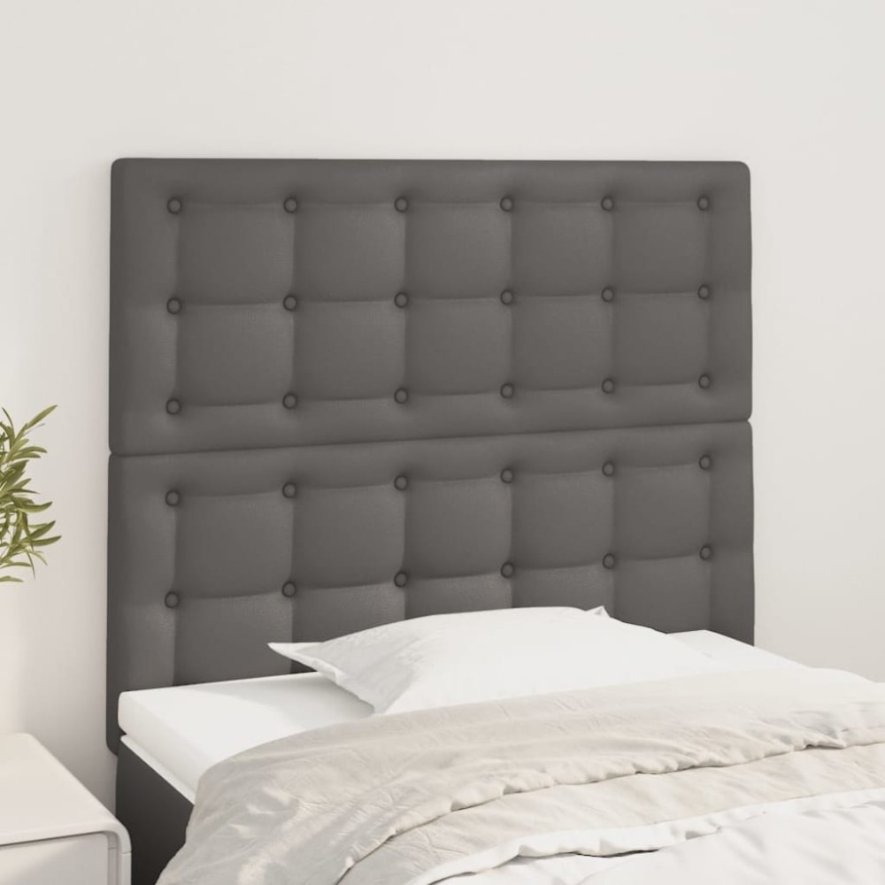 vidaXL Κεφαλάρι Γκρι 80x5x118/128 εκ. από Συνθετικό Δέρμα