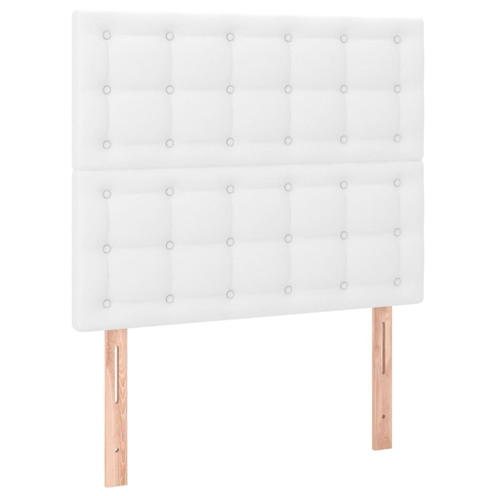 vidaXL Κεφαλάρι Κρεβατιού Λευκό 90x5x118/128 εκ. από Συνθετικό Δέρμα