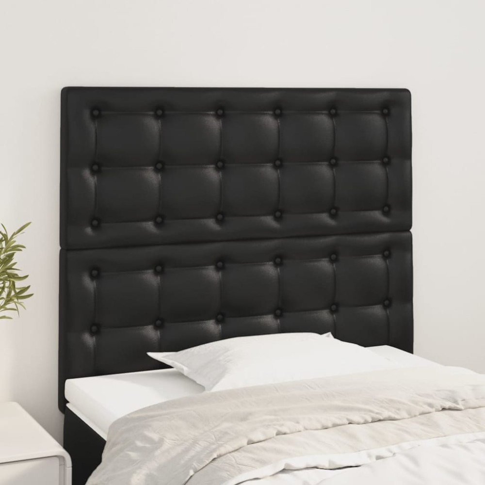 vidaXL Κεφαλάρι Μαύρο 100x5x118/128 εκ. από Συνθετικό Δέρμα