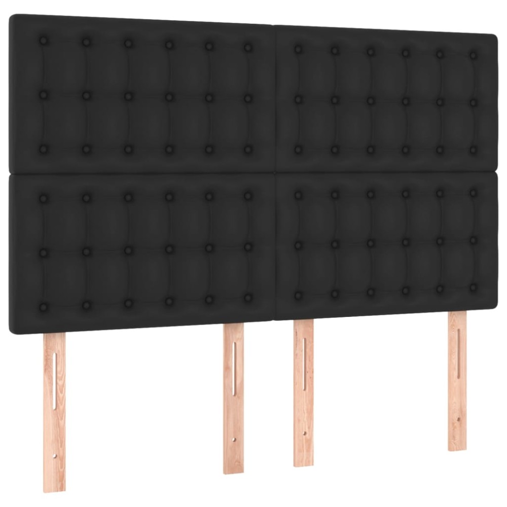 vidaXL Κεφαλάρι Μαύρο 144x5x118/128 εκ. από Συνθετικό Δέρμα