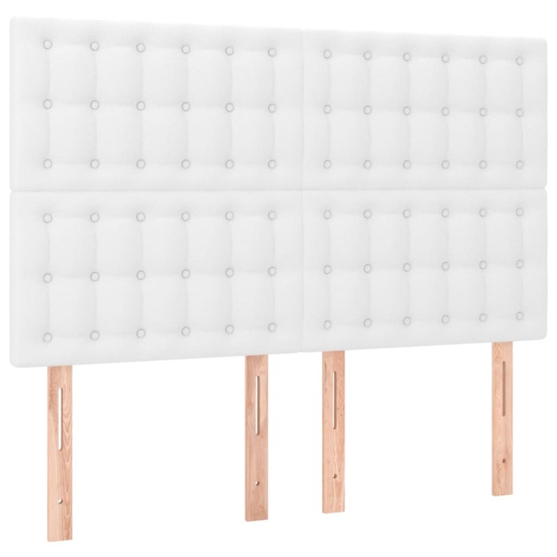vidaXL Κεφαλάρι Κρεβατιού Λευκό 144x5x118/128 εκ. από Συνθετικό Δέρμα