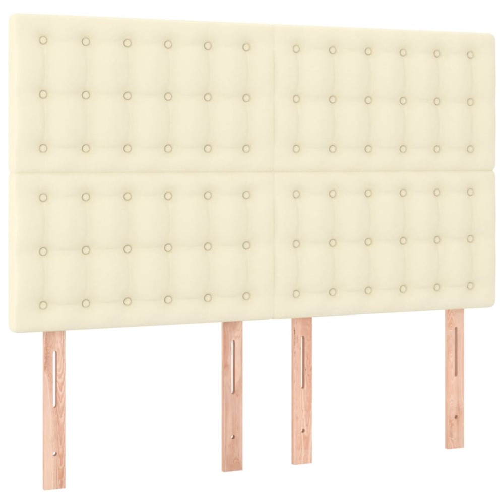 vidaXL Κεφαλάρι Κρεμ 144x5x118/128 εκ. από Συνθετικό Δέρμα
