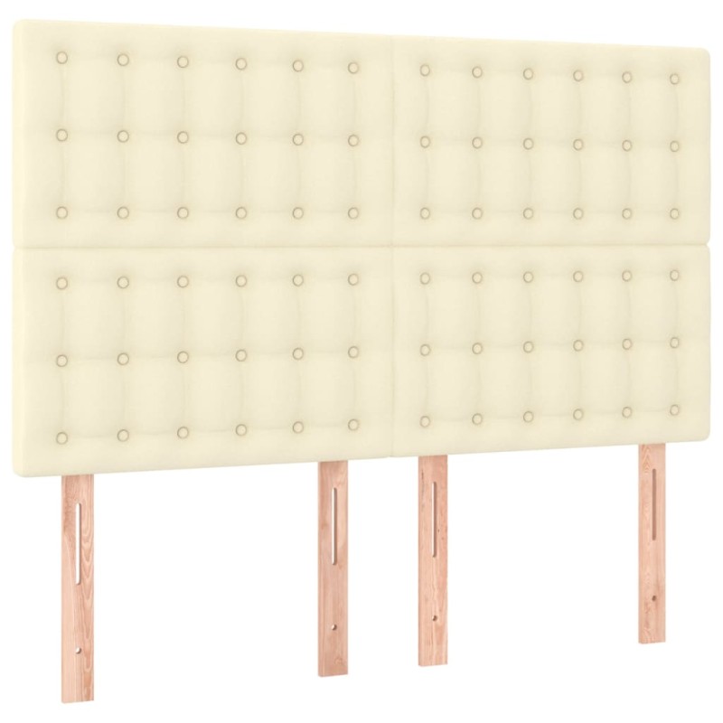 vidaXL Κεφαλάρι Κρεμ 144x5x118/128 εκ. από Συνθετικό Δέρμα