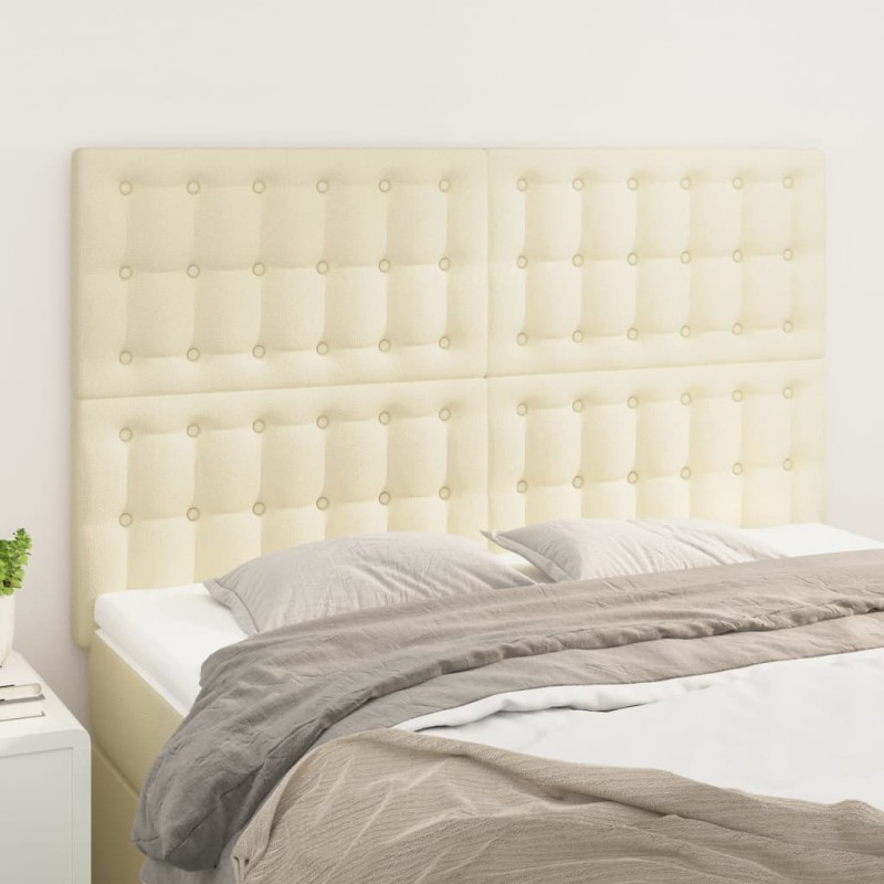 vidaXL Κεφαλάρι Κρεμ 144x5x118/128 εκ. από Συνθετικό Δέρμα