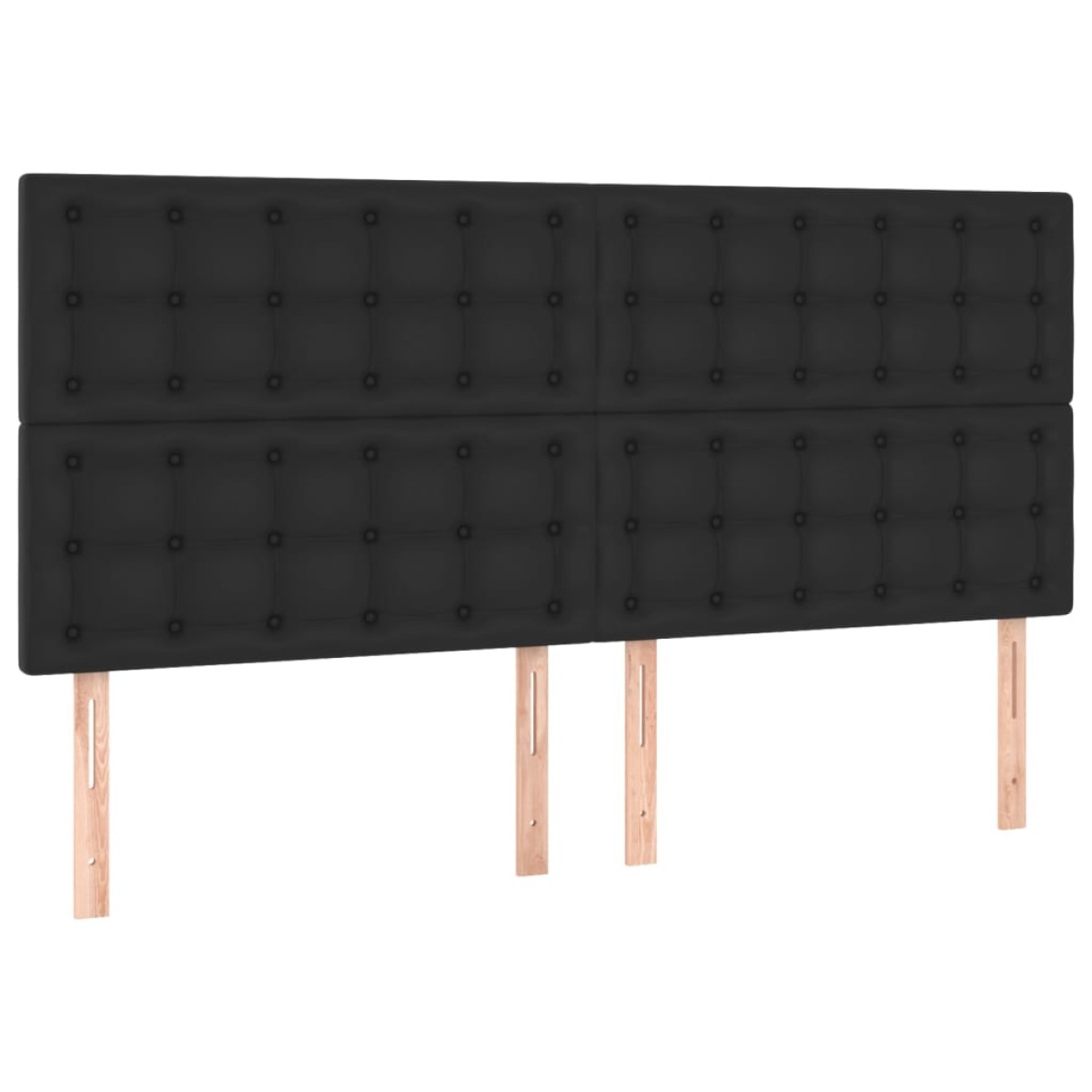 vidaXL Κεφαλάρια Κρεβατιού 4 τεμ.Μαύρα80 x 5 x 78/88 εκ.ΣυνθετικόΔέρμα