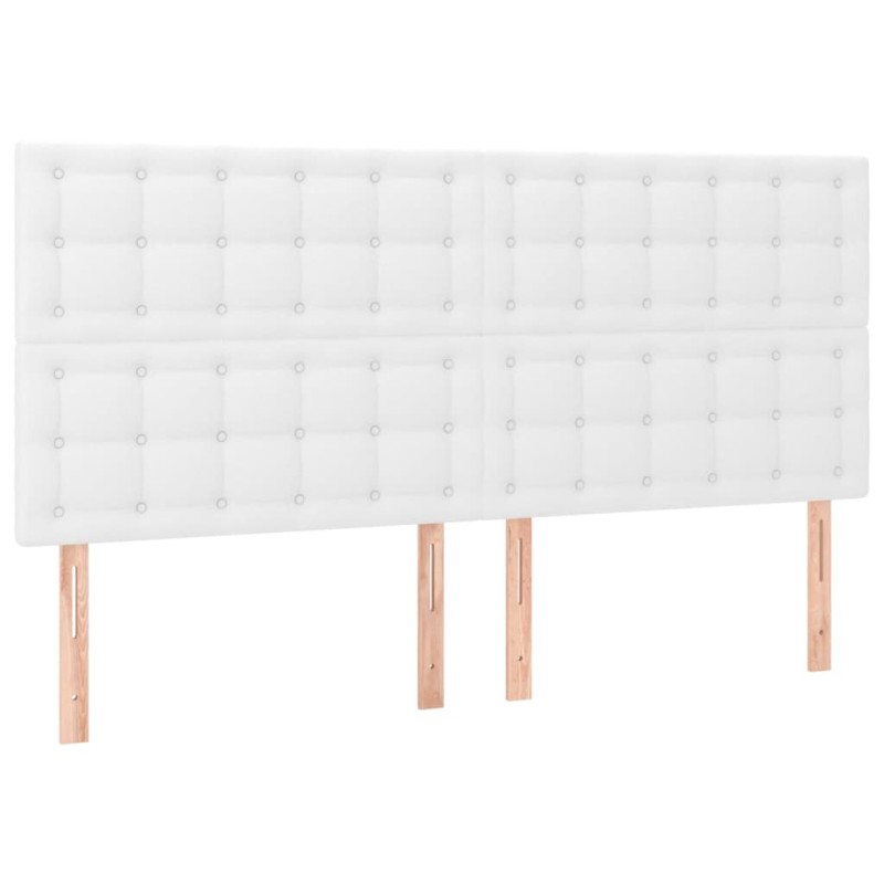 vidaXL Κεφαλάρι Κρεβατιού Λευκό 160x5x118/128 εκ. από Συνθετικό Δέρμα