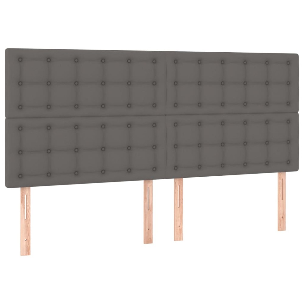 vidaXL Κεφαλάρι Κρεβατιού Γκρι 160x5x118/128 εκ. από Συνθετικό Δέρμα