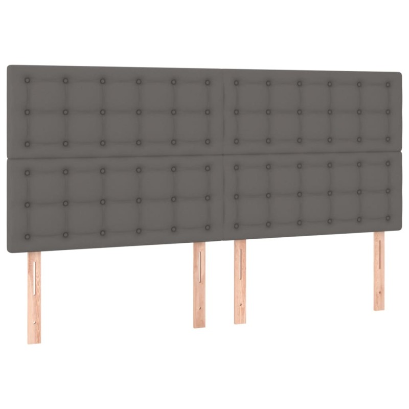 vidaXL Κεφαλάρι Κρεβατιού Γκρι 160x5x118/128 εκ. από Συνθετικό Δέρμα