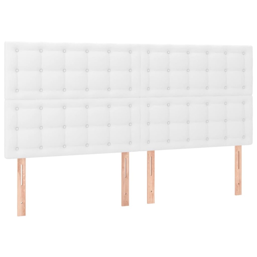 vidaXL Κεφαλάρι Κρεβατιού Λευκό 180x5x118/128 εκ. από Συνθετικό Δέρμα