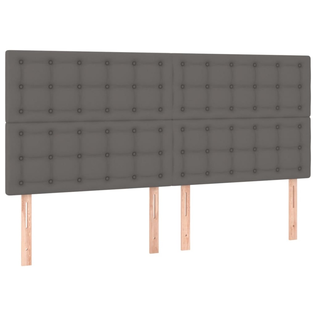vidaXL Κεφαλάρια Κρεβατιού 4 τεμ. Γκρι 90x5x78/88 εκ. Συνθετικό Δέρμα