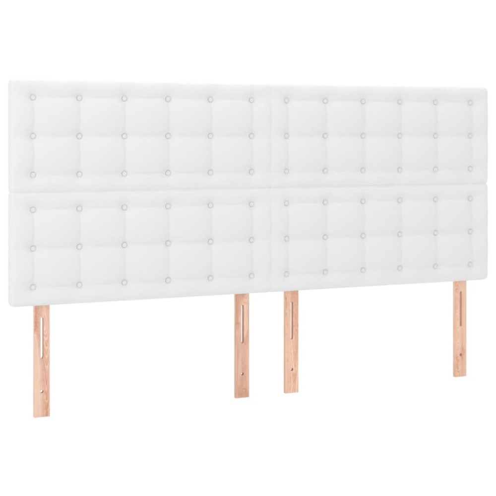 vidaXL Κεφαλάρι Κρεβατιού Λευκό 200x5x118/128 εκ. από Συνθετικό Δέρμα