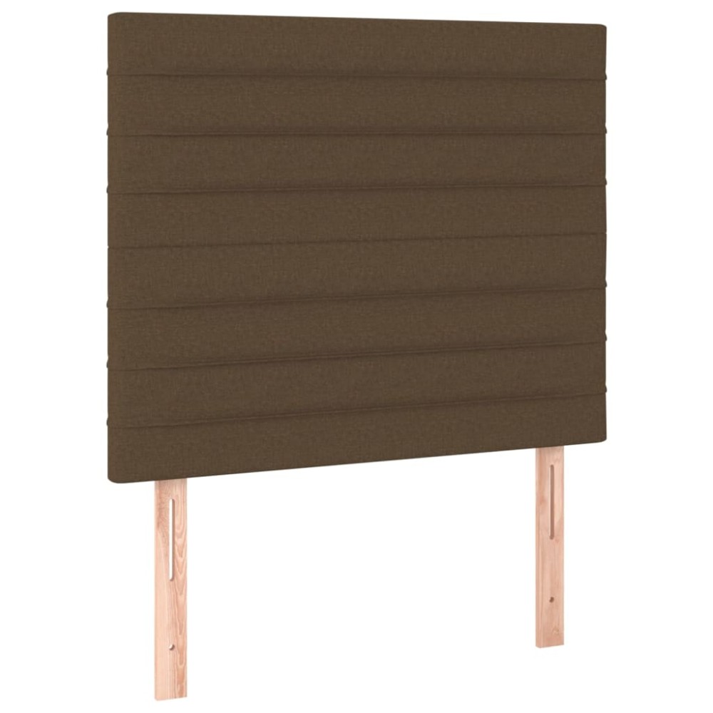 vidaXL Κεφαλάρι Κρεβατιού Σκούρο Καφέ 100x5x118/128 εκ. Ύφασμα