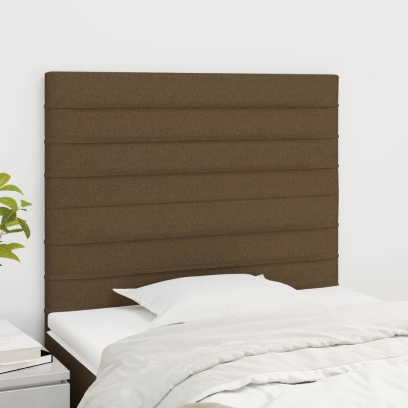 vidaXL Κεφαλάρι Κρεβατιού Σκούρο Καφέ 100x5x118/128 εκ. Ύφασμα